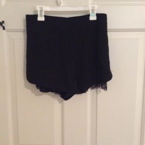 Black lace trimmed shorts